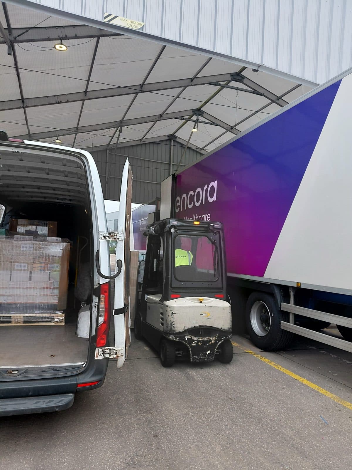 Van being loaded at a distribution depot