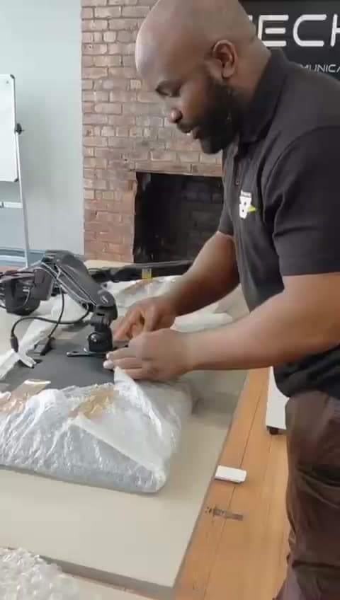 Birdview team packing IT equipment during an office relocation